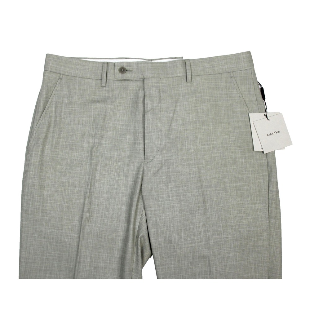Calvin Klein Dress Pants Mens 36x32 Taupe Jace Slim Fit Stretch Flat Front - Picture 3 of 9